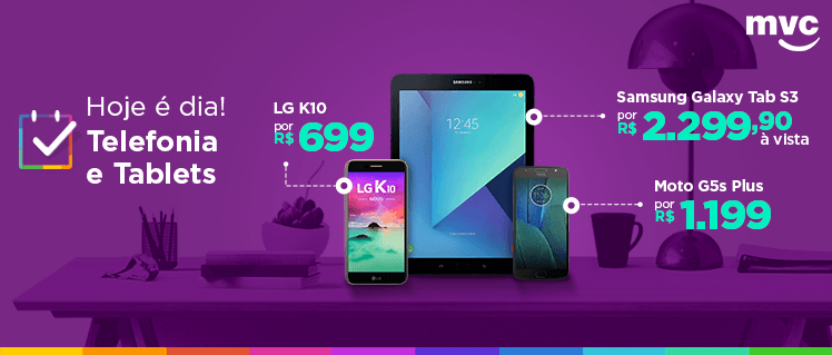 Hoje Ã© dia de Telefonia e Tablets. Aproveite! :)